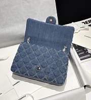 Chanel Denim Quilted Medium Flap Blue Bag - 26x18x7cm - 3