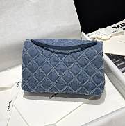 Chanel Denim Quilted Medium Flap Blue Bag - 26x18x7cm - 2