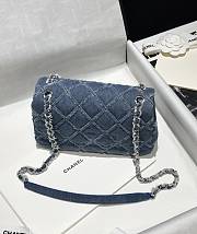 Chanel Denim Quilted Small Flap Blue Bag - 20x13x6.5cm - 5