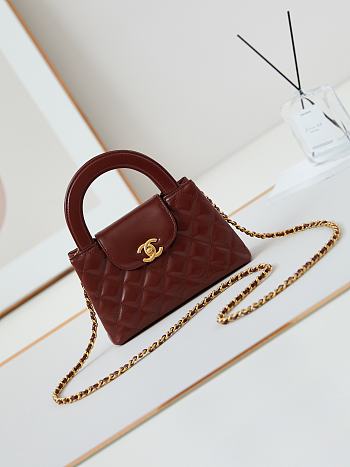 Chanel Mini Kelly In Brown Bag - 13x19x7cm