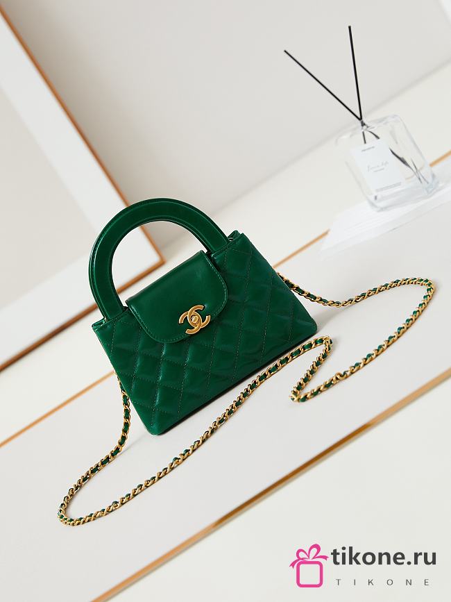 Chanel Mini Kelly In Green Bag - 13x19x7cm - 1