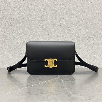 Celine Classique Triomphe Bag In Black - 22x16x8cm