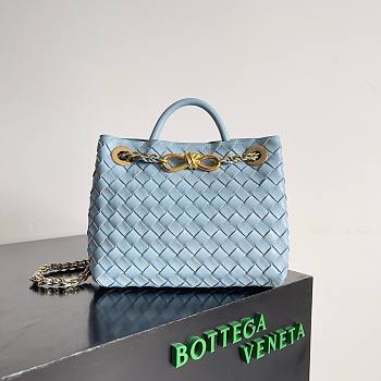 Bottega Veneta Small Andiamo With Chain Blue - 25×22×10.5cm