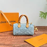 Louis Vuitton M11212 Mini Speedy Blue Denim Boston Bag - 16x10x7.5cm - 1