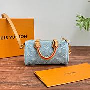 Louis Vuitton M11212 Mini Speedy Blue Denim Boston Bag - 16x10x7.5cm - 2