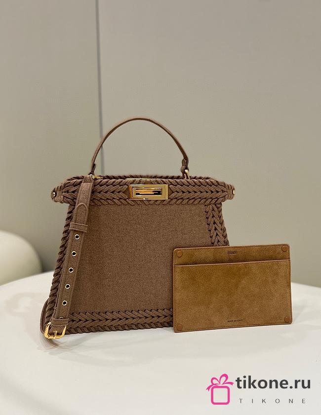 Fendi Peekaboo Brown Suede Bag - 33x11x26cm - 1