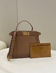 Fendi Peekaboo Brown Suede Bag - 33x11x26cm - 1