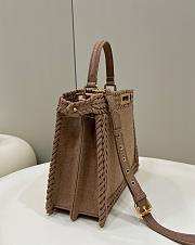 Fendi Peekaboo Brown Suede Bag - 33x11x26cm - 5