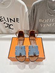 Hermes Santorini Blue Sandals - 5