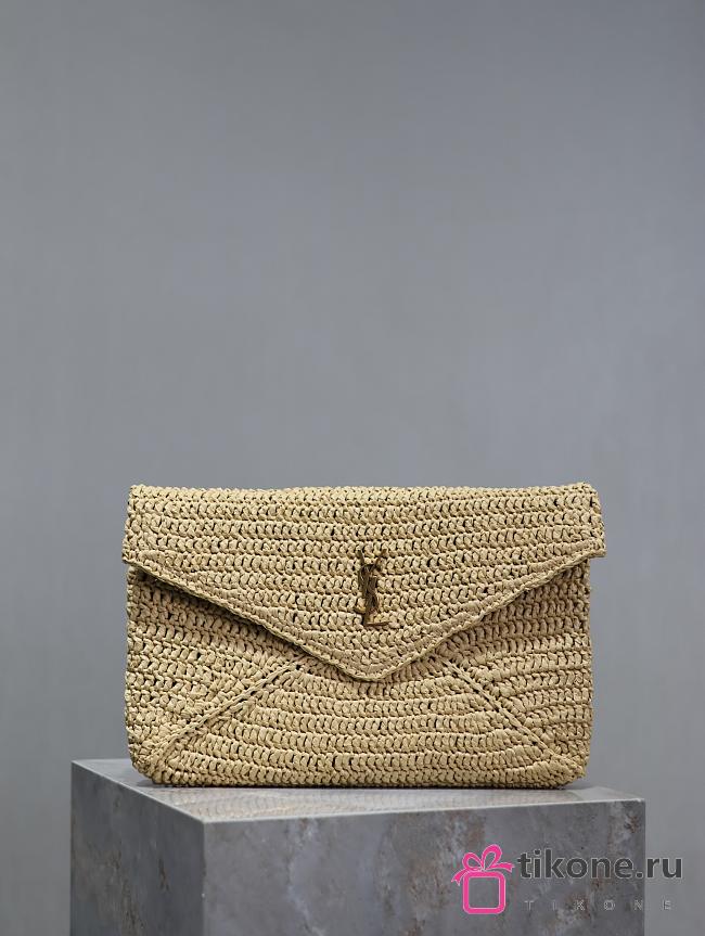 YSL Envelope Natural Pouch Bag - 29.5×18×4.5cm - 1