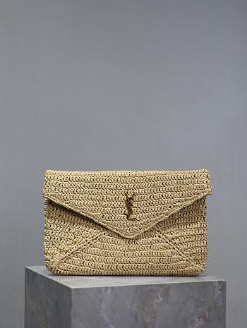 YSL Envelope Natural Pouch Bag - 29.5×18×4.5cm