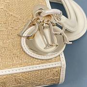 Dior Horizontal Raffia Bag With White Handles 26cm - 4