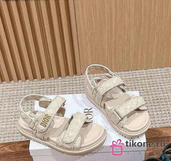 Dior Dioract Beige Lambskin Sandals - 1