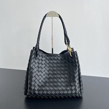 Bottega Veneta Large Parachute Black Bag - 30x26x20cm