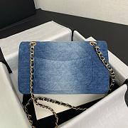 Chanel Classic Blue Denim In Medium Size  - 5