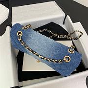 Chanel Classic Blue Denim In Medium Size  - 4