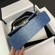 Chanel Classic Blue Denim In Medium Size  - 3