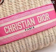 Dior Lady Wicker Hot Pink Handles - 24x20x11cm - 2