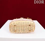 Mini Lady Dior Bag Wicker Powder Pink Handles - 17x15x7cm - 5