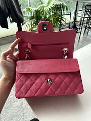 Chanel Classic Hot Pink Caviar Silver Hardware Bag 23cm - 3