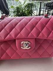 Chanel Classic Hot Pink Caviar Silver Hardware Bag 23cm - 4