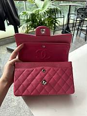 Chanel Classic Hot Pink Caviar Silver Hardware Bag 23cm - 5