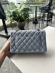 Chanel Classic Grey Caviar Light Gold Bag 23cm - 3