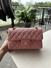 Chanel Classic Pink Caviar Gold Hardware Bag 23cm - 1