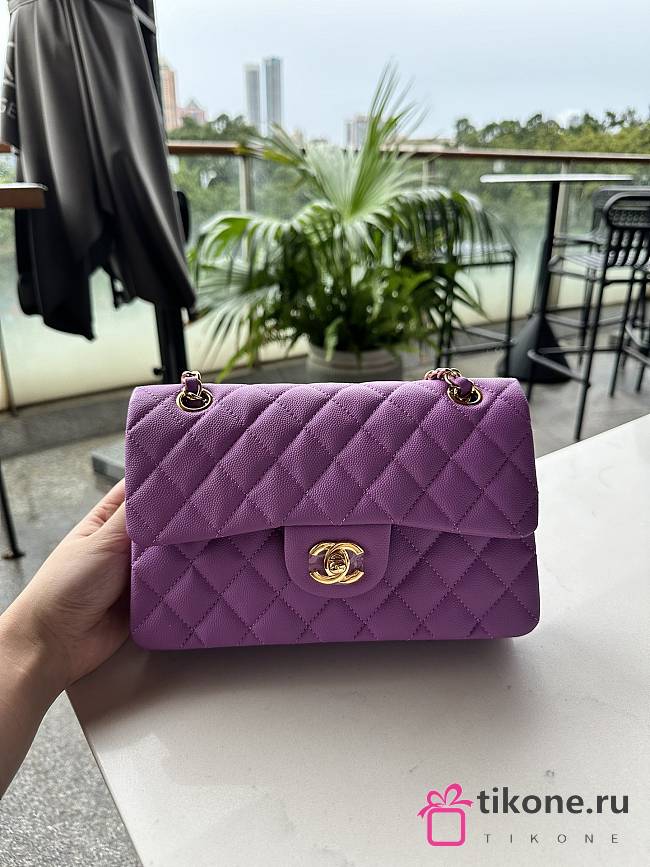 Chanel Classic Hot Violet Caviar Bag 23cm - 1