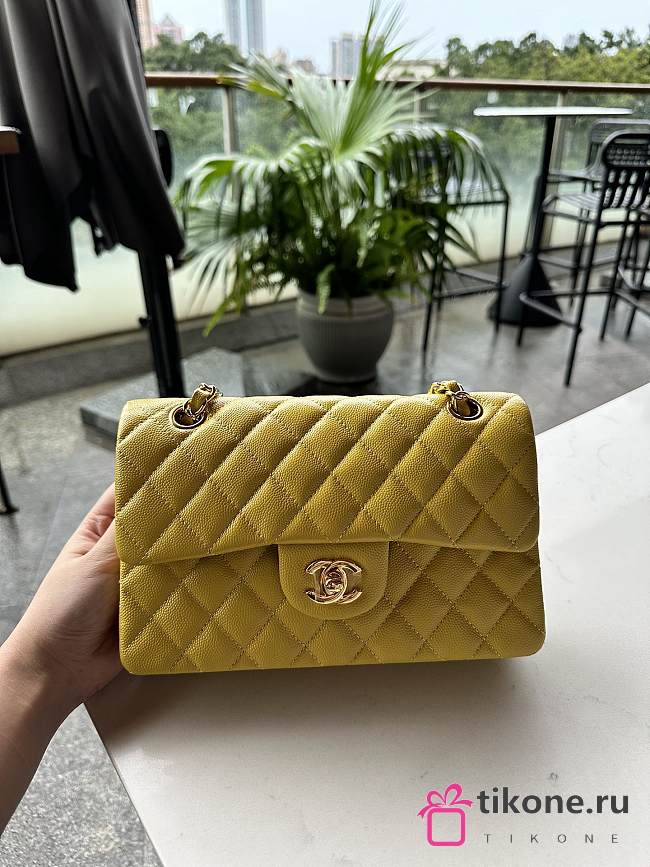 Chanel Classic Hot Yellow Caviar Bag 23cm - 1