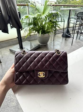 Chanel Classic Burgundy Caviar Bag 23cm