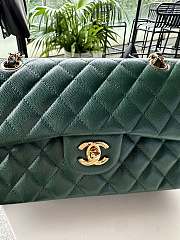 Chanel Classic Green Caviar Bag 23cm - 3