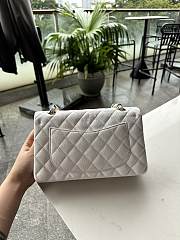 Chanel Classic White Caviar Light Gold Bag 23cm - 4