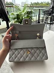 Chanel Classic Grey Caviar Bag 23cm - 5