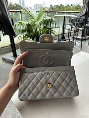 Chanel Classic Grey Caviar Bag 23cm - 4