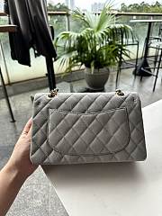 Chanel Classic Grey Caviar Bag 23cm - 2