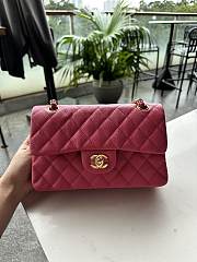 Chanel Classic Hot Pink Caviar Gold Hardware Bag 23cm - 1