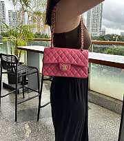 Chanel Classic Hot Pink Caviar Gold Hardware Bag 23cm - 5