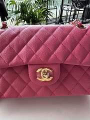 Chanel Classic Hot Pink Caviar Gold Hardware Bag 23cm - 3