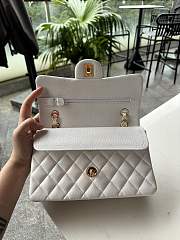 Chanel Classic White Caviar Gold Hardware Bag 23cm - 4