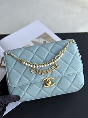 Chanel Ohanel 24A Blue Lambskin Bag - 23x8.5x15cm - 1