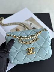 Chanel Small Ohanel 24A Blue Lambskin Bag - 20x7.5x15cm - 1