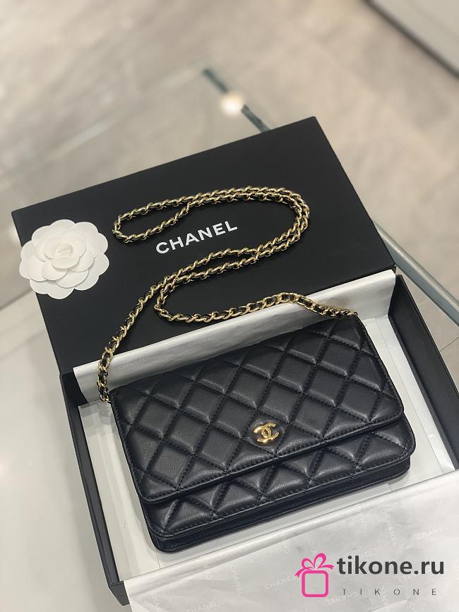 Chanel Wallet On Chain Black Lambskin Bag - 19.5x12x3.5cm - 1