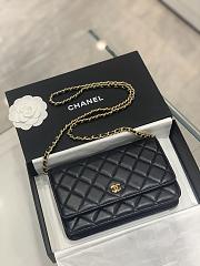 Chanel Wallet On Chain Black Lambskin Bag - 19.5x12x3.5cm - 1