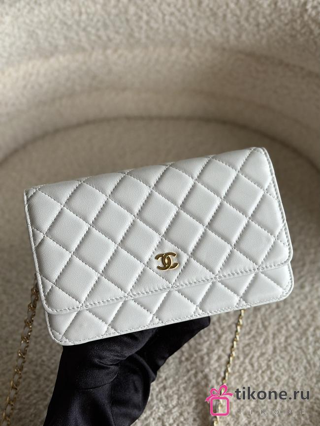 Chanel Wallet On Chain White Lambskin Bag - 19.5x12x3.5cm - 1