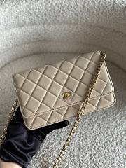 Chanel Wallet On Chain Beige Lambskin Bag - 19.5x12x3.5cm - 1