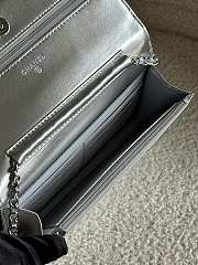 Chanel Wallet On Chain Silver Lambskin Bag - 19.5x12x3.5cm - 4