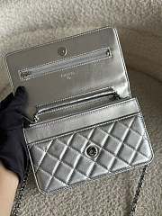 Chanel Wallet On Chain Silver Lambskin Bag - 19.5x12x3.5cm - 2