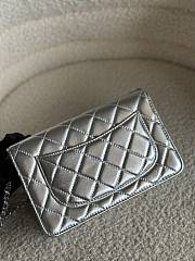 Chanel Wallet On Chain Silver Lambskin Bag - 19.5x12x3.5cm - 3