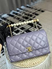 Chanel Ohanel 24A Purple Lambskin Handbag - 14x23x8cm - 1